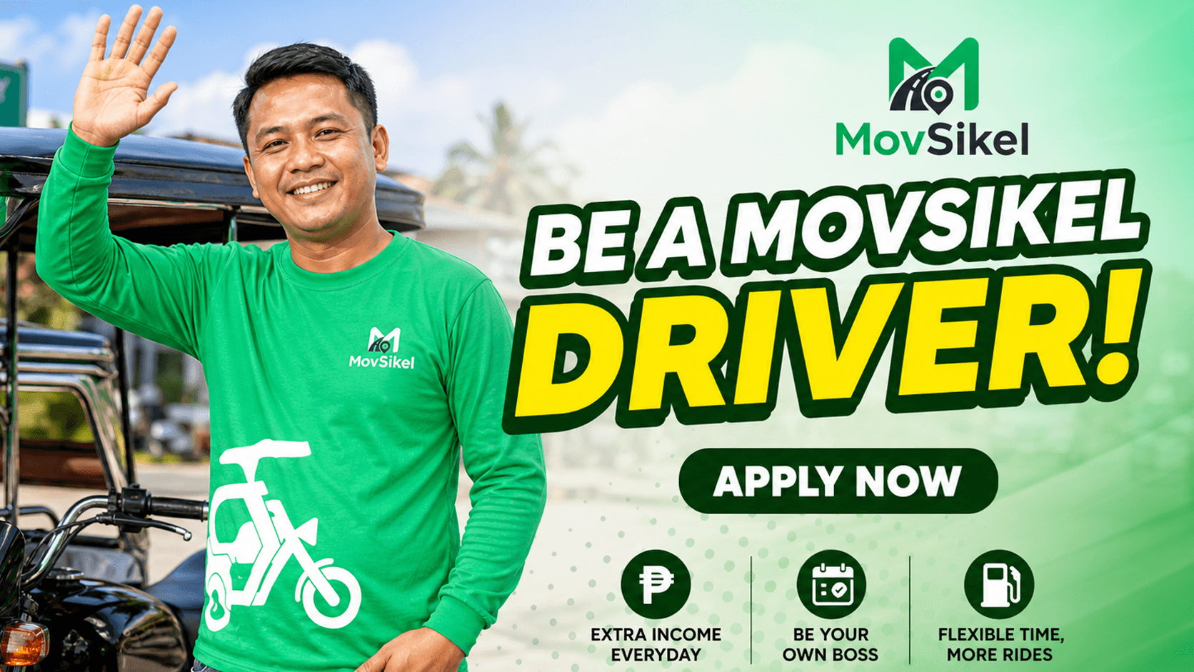 MovSikel local tricycle driver recruitment banner